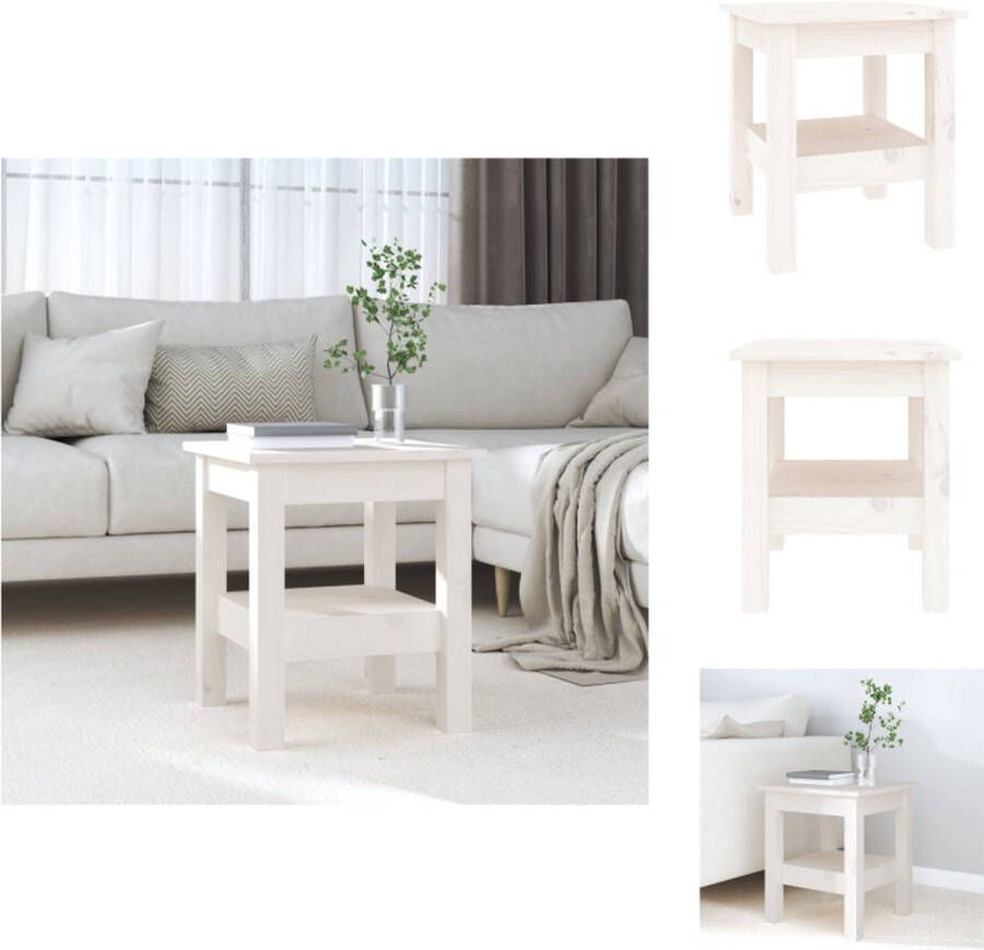 VidaXL Salontafel Salontafels Tafel Bijzettafel Salontafel 35x35x40 cm massief grenenhout wit - Foto 2