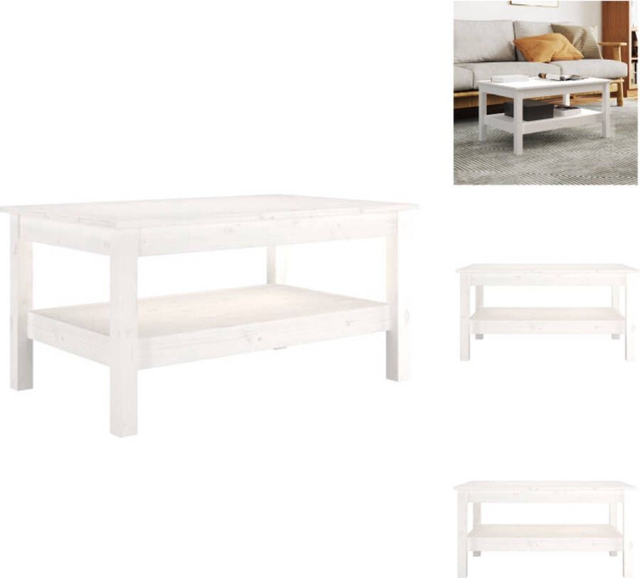VidaXL Salontafel Salontafels Tafel Bijzettafel Salontafel 80x50x40 cm massief grenenhout wit