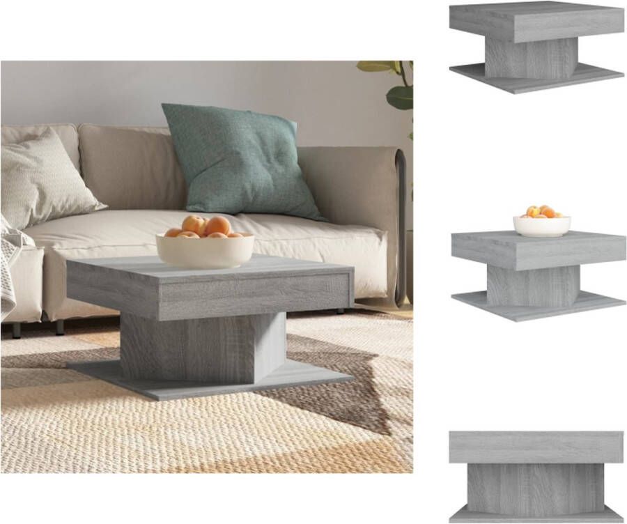 VidaXL Salontafel Salontafels Bijzettafel Tafel Salontafel 57x57x30 cm bewerkt hout grijs sonoma eikenkleurig - Foto 2