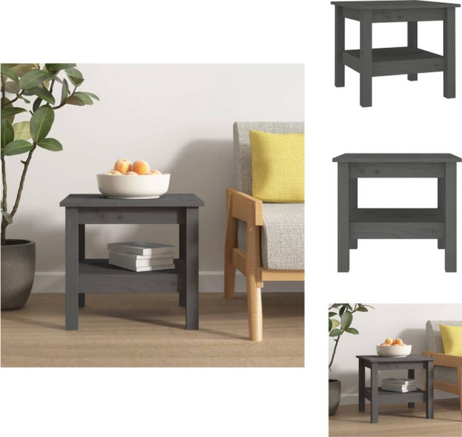 VidaXL Salontafel Salontafels Tafel Bijzettafel Salontafel 45x45x40 cm massief grenenhout grijs - Foto 2
