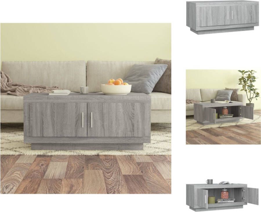 VidaXL Salontafel Salontafels Bijzettafel Tafel Salontafel 102x50x45 cm bewerkt hout grijs sonoma eikenkleurig