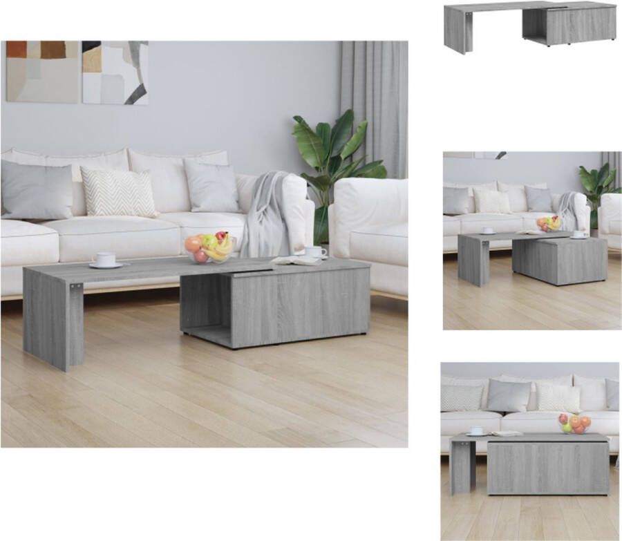 VidaXL Salontafel Salontafels Bijzettafel Woonkamertafel Salontafel 150x50x35 cm bewerkt hout grijs