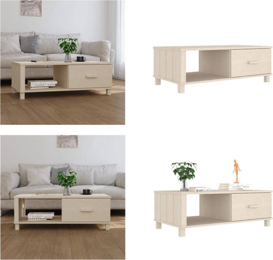 VidaXL Salontafel HAMAR 100x55x35 cm massief grenenhout honingbruin Salontafel Salontafels Bijzettafel Banktafel