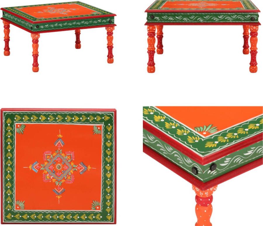 VidaXL -Salontafel-handbeschilderd-massief-mangohout-oranje