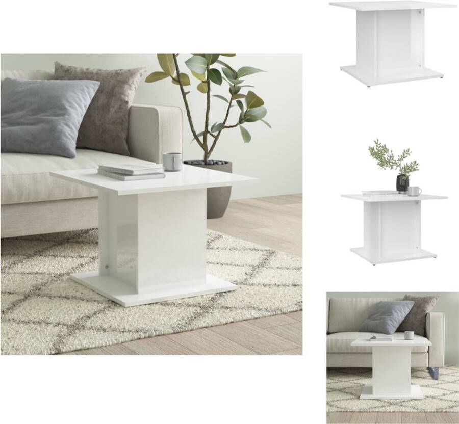 VidaXL Salontafel Hoogglans wit Spaanplaat 55.5 x 55.5 x 40 cm Montage vereist Tafel