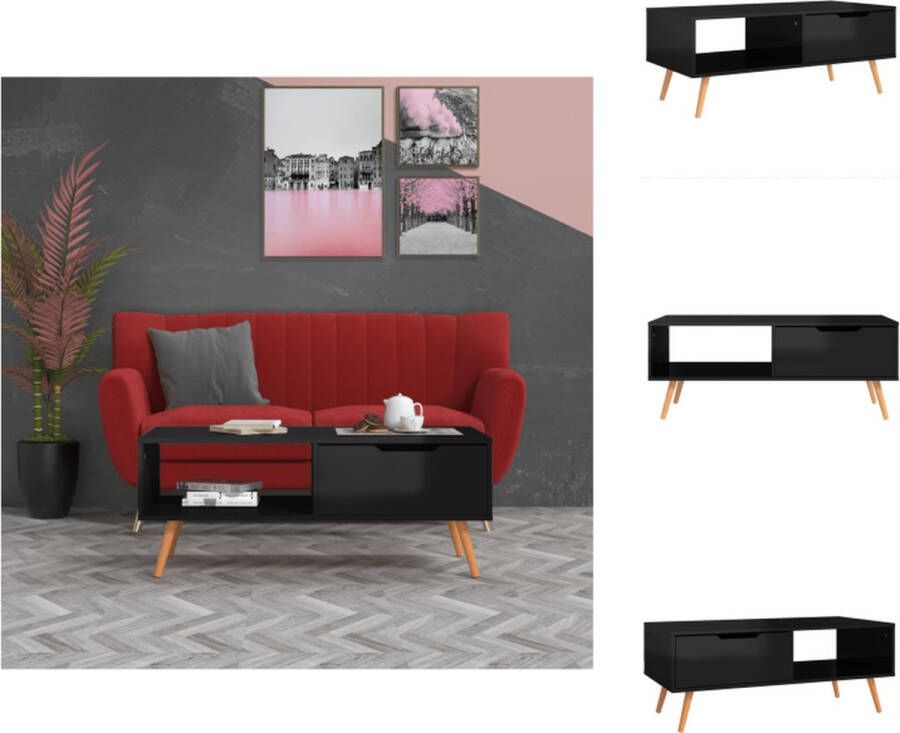 VidaXL Salontafel Salontafels Koffie Tafel Koffie Tafels Salontafel 100x49 5x43 cm bewerkt hout hoogglans zwart