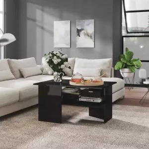 VidaXL Salontafel hoogglans zwart 90x60x46 5 cm spaanplaat