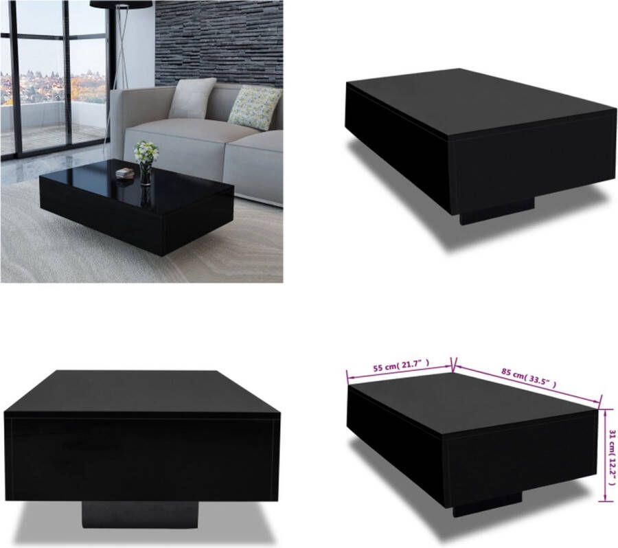 VidaXL Salontafel hoogglans zwart Salontafel Salontafels Tafel Tafels