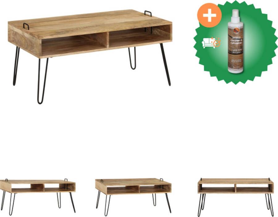 VidaXL Salontafel Hout 100 x 60 x 45 cm Met opbergruimte Tafel Inclusief Houtreiniger en verfrisser