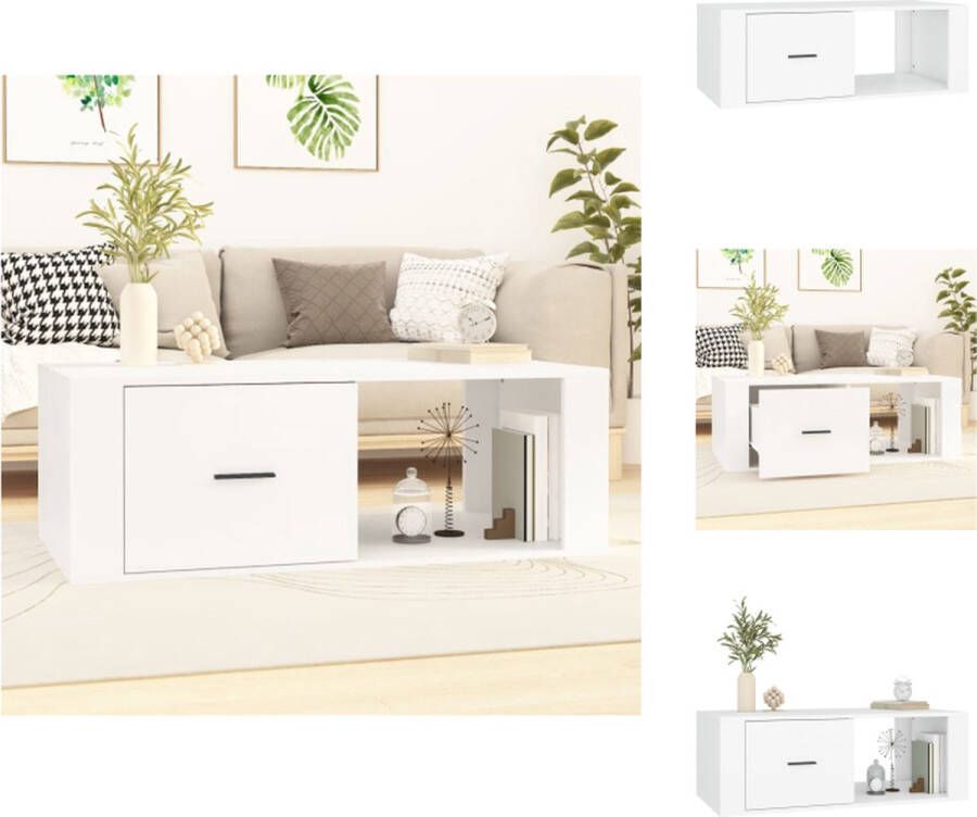 VidaXL Salontafel Salontafels Tafel Bijzettafel Salontafel 100x50 5x35 cm bewerkt hout wit