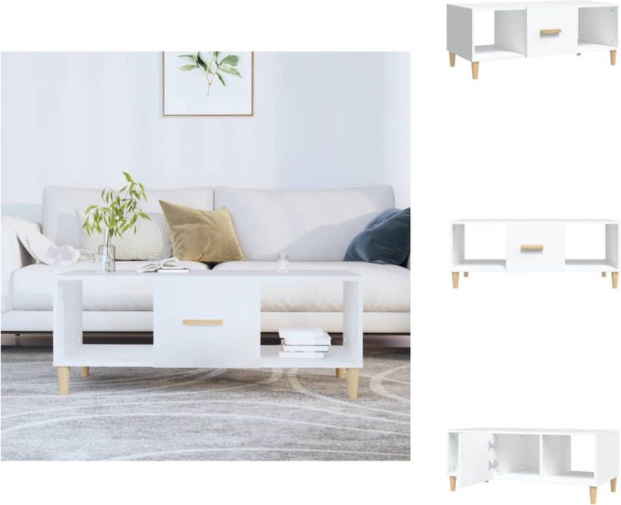VidaXL Salontafel Salontafels Tafel Bijzettafel Salontafel 102x50x40 cm bewerkt hout wit - Foto 2
