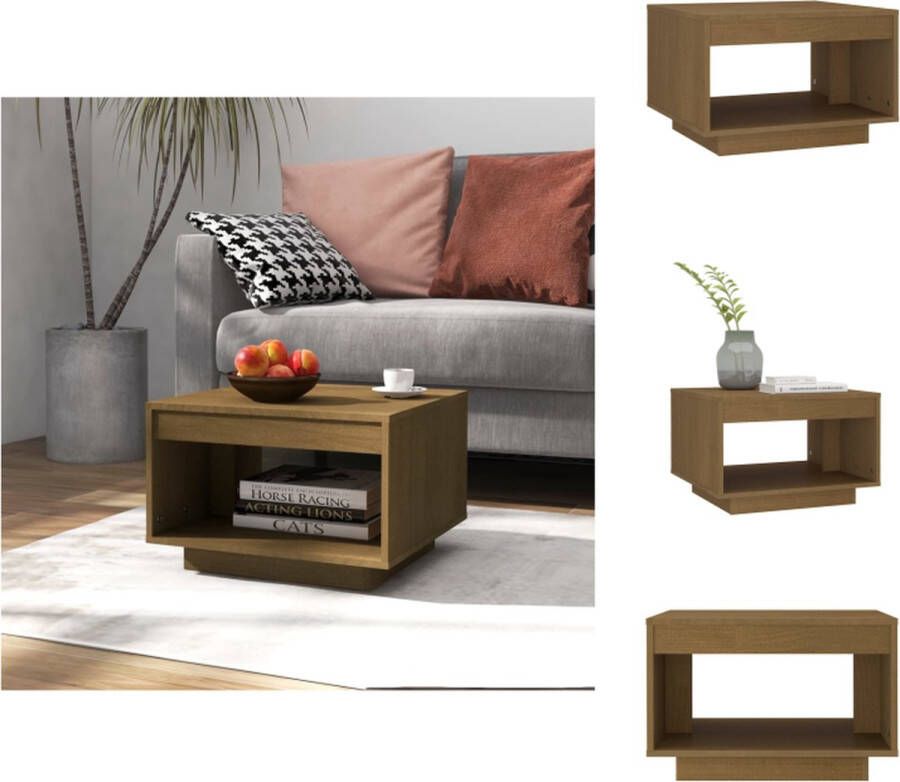VidaXL Salontafel Salontafels Tafel Tafels Salontafel 50x50x33-5 cm massief grenenhout honingbruin - Foto 2