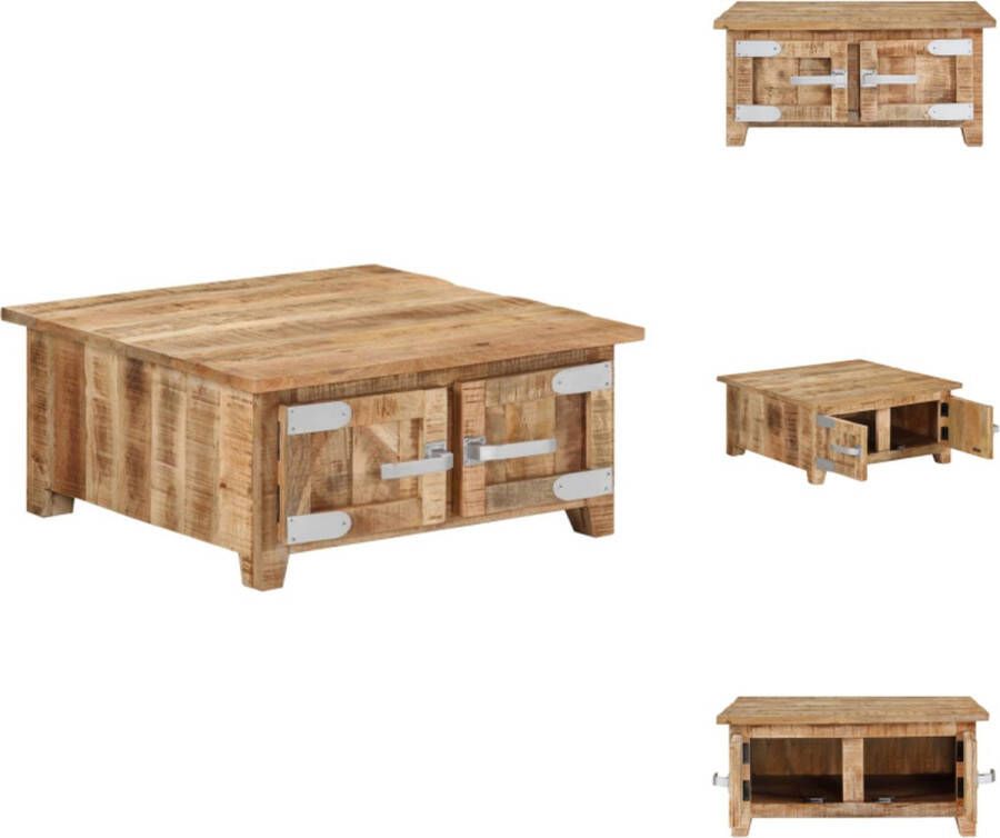 VidaXL Bijzettafel Bijzettafels Bijzettafeltje Bijzettafeltjes Salontafel 67x67x30 cm massief mangohout - Foto 2