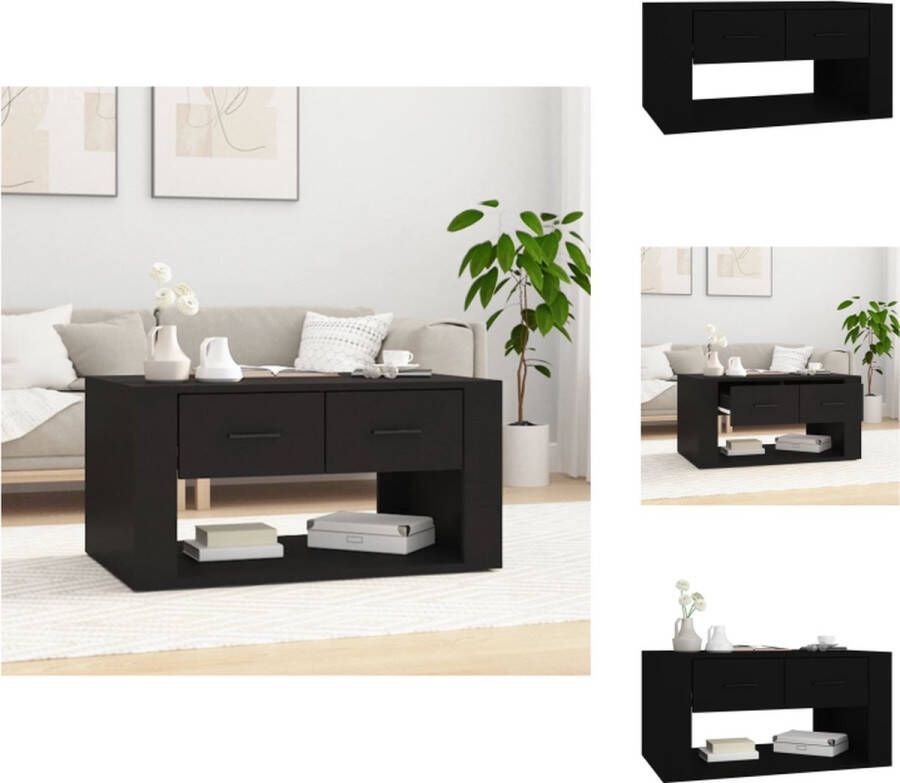 VidaXL Salontafel Salontafels Tafel Bijzettafel Salontafel 80x50x40 cm bewerkt hout zwart