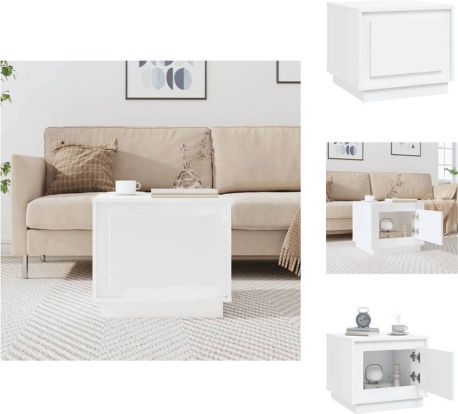 VidaXL \salontafel Salontafels Bijzettafel Banktafel Salontafel 51x50x44 cm bewerkt hout wit - Foto 2