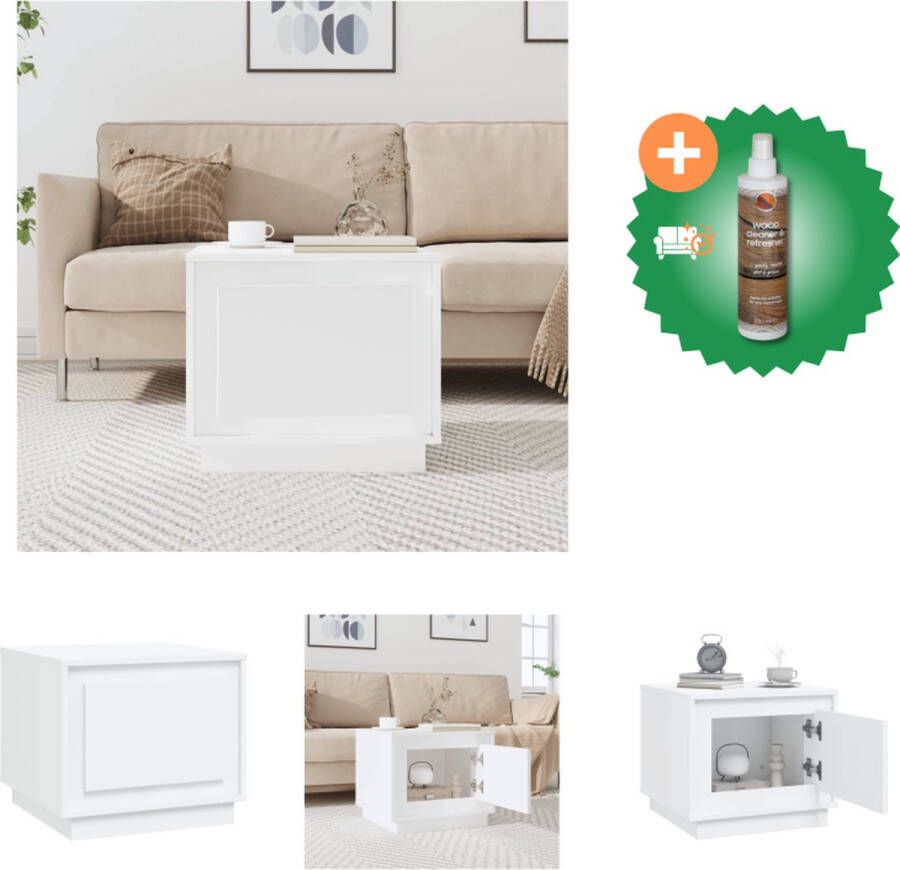VidaXL Salontafel Hout Bijzettafel 51 x 50 x 44 cm Wit Tafel Inclusief Houtreiniger en verfrisser