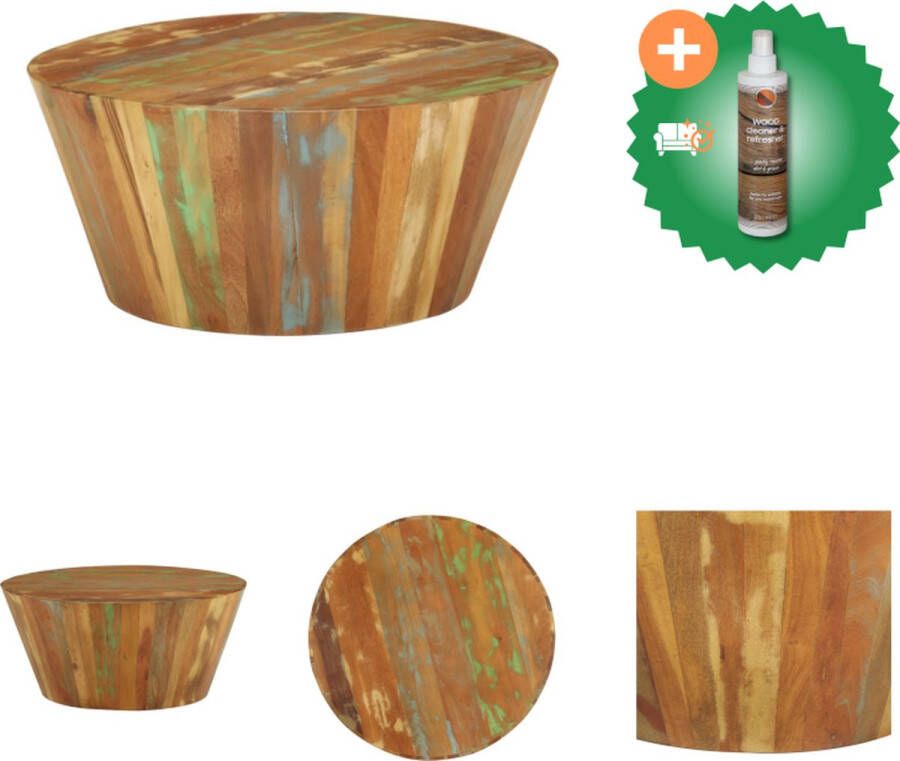 VidaXL Salontafel Hout Gerecycled Multikleur 65 x 31 cm Tafel Inclusief Houtreiniger en verfrisser