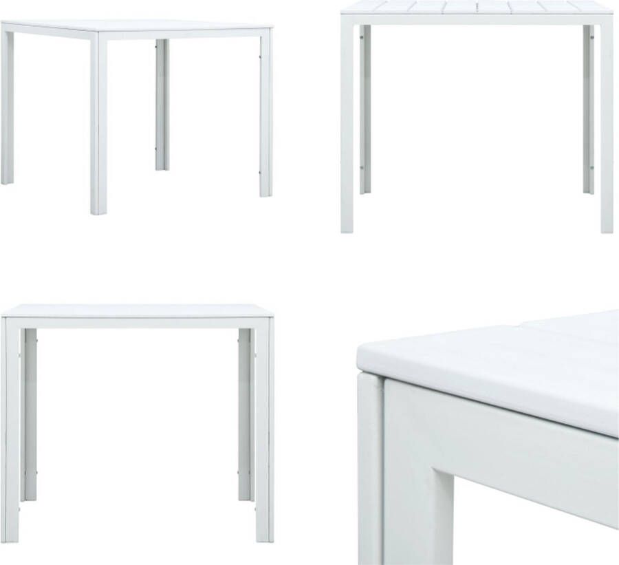 VidaXL Salontafel hout-look 78x78x74 cm HDPE wit Salontafel Salontafels Koffie Tafel Koffie Tafels