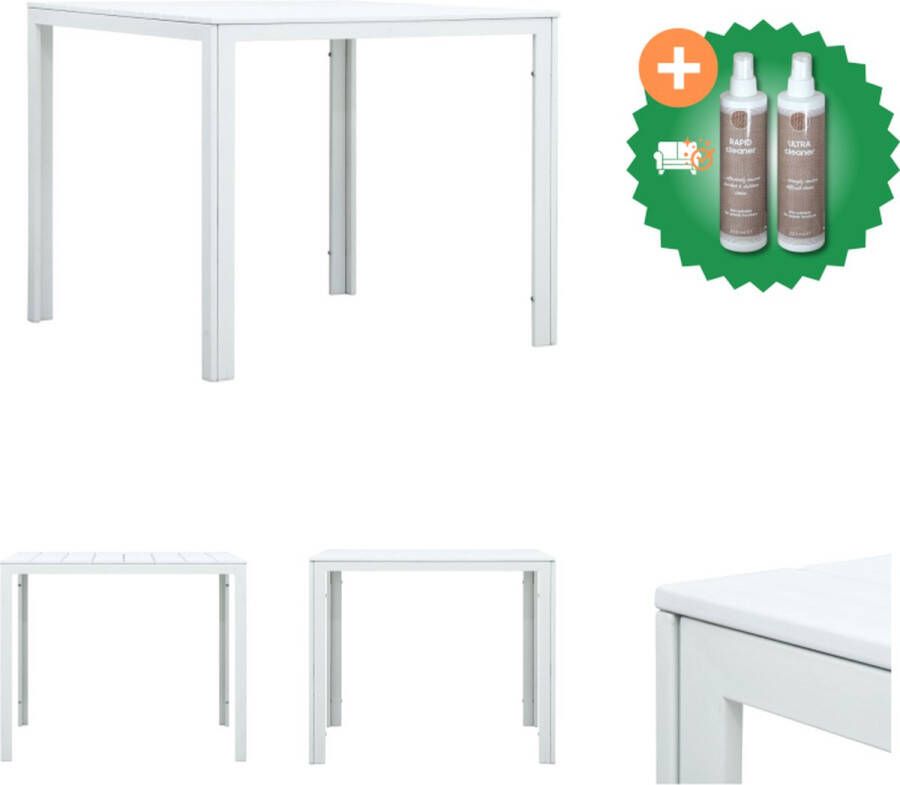 VidaXL Salontafel hout-look 78x78x74 cm HDPE wit Tafel Inclusief Onderhoudsset