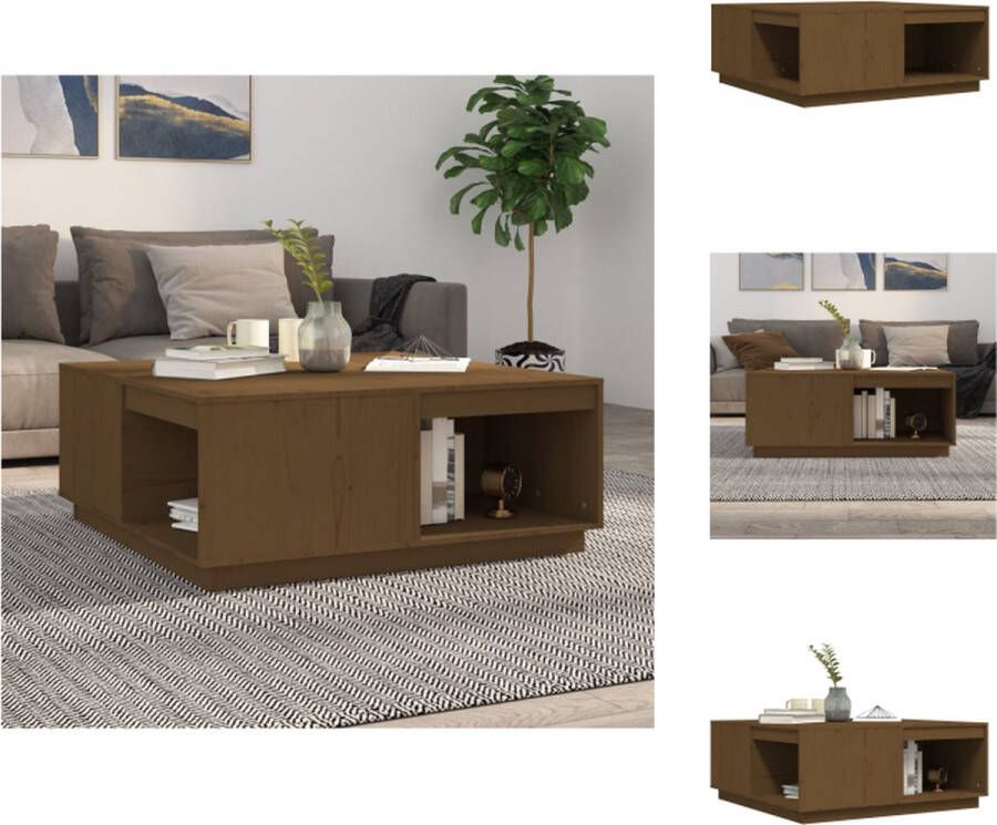 VidaXL Salontafel Salontafels Tafel Bijzettafel Salontafel 100x101x40 5 cm massief grenenhout honingbruin - Foto 2