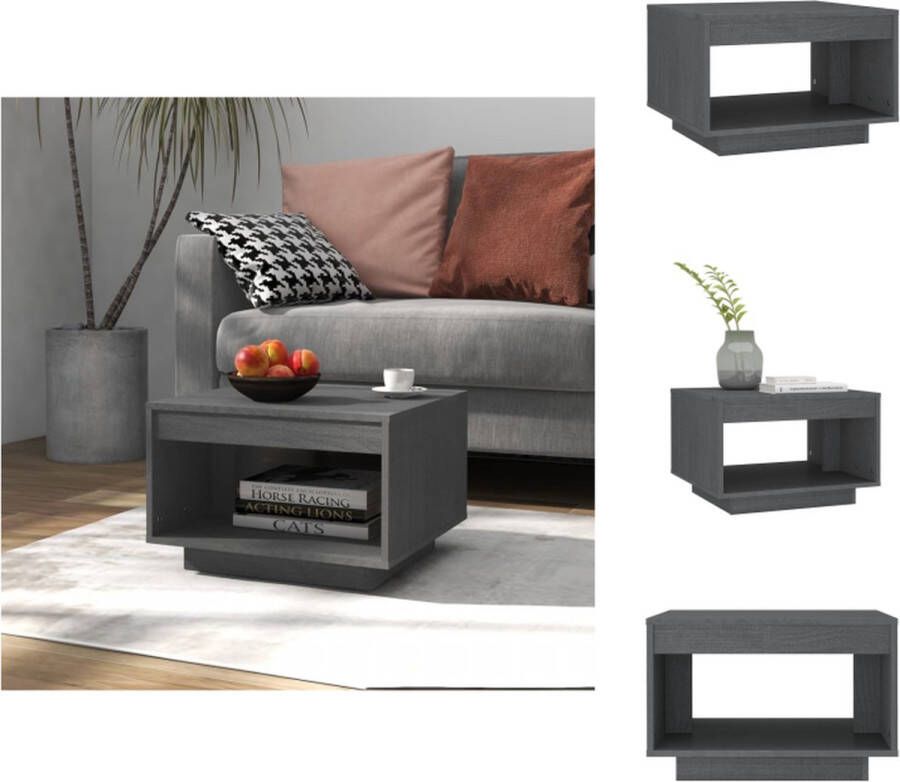 VidaXL Salontafel Houten banktafel Grijs 50 x 50 x 33.5 cm Montage vereist Tafel