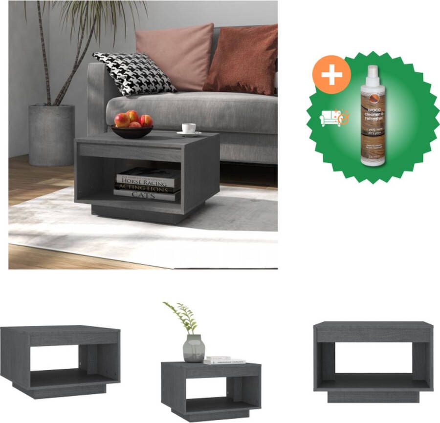 VidaXL Salontafel Houten banktafel Grijs 50 x 50 x 33.5 cm Montage vereist Tafel Inclusief Houtreiniger en verfrisser