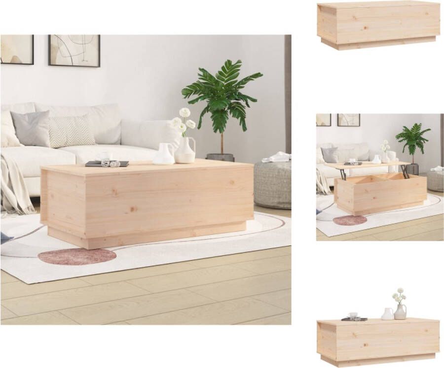 VidaXL Salontafel Salontafels Tafel Bijzettafel Salontafel 100x50x35 cm massief grenenhout - Foto 2