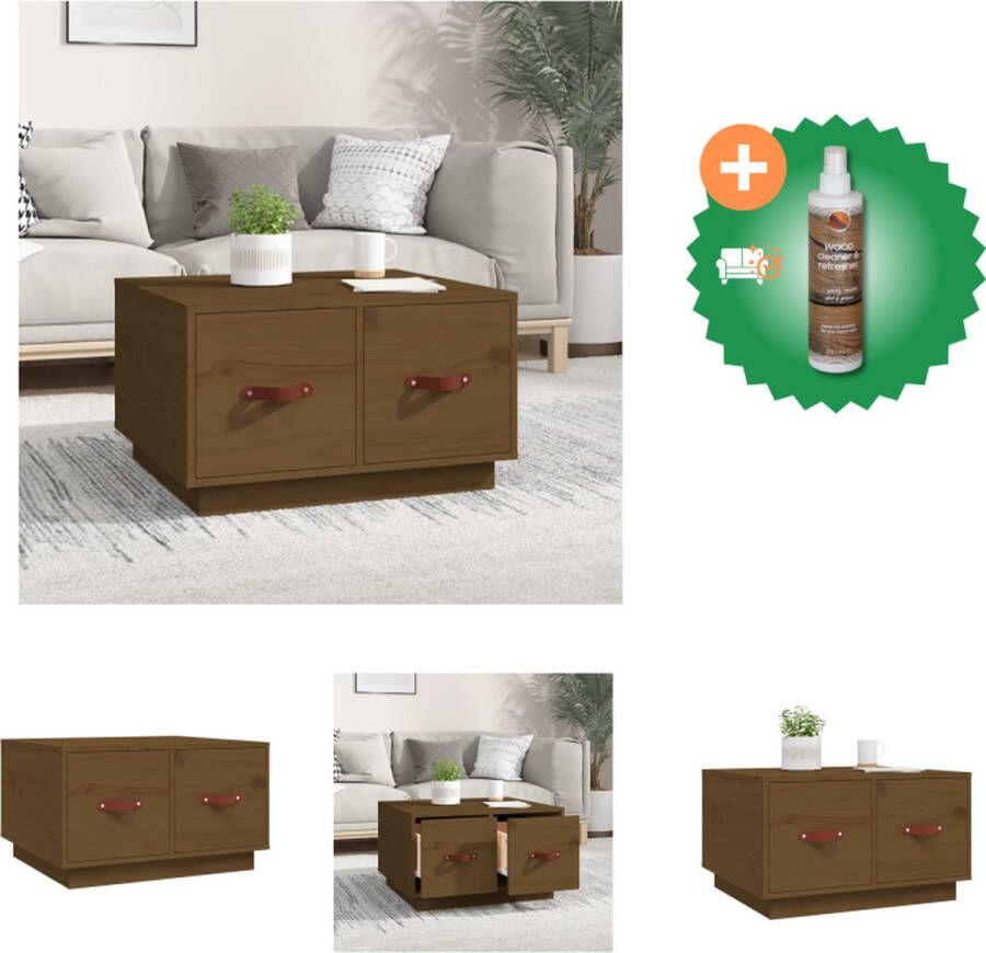 VidaXL Salontafel Houten salontafel 60 x 53 x 35 cm Honingbruin Tafel Inclusief Houtreiniger en verfrisser