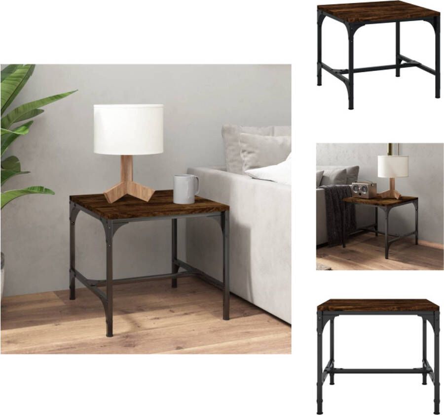 VidaXL Salontafel Salontafels Tafel Bijzettafel Salontafel 50x50x35 cm bewerkt hout gerookt eikenkleurig - Foto 2