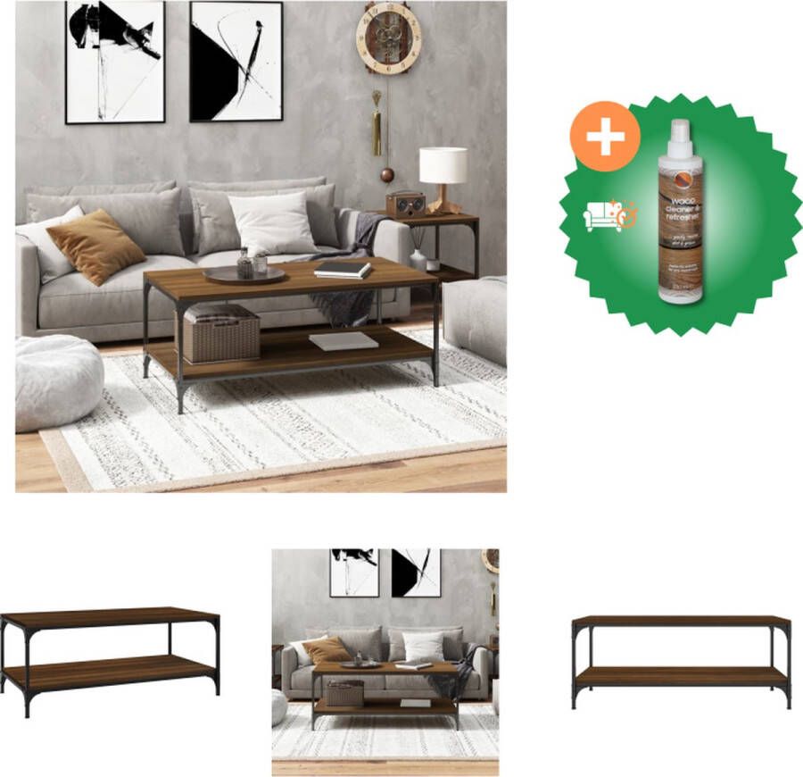 VidaXL Salontafel Bruineiken Hout 80 x 50 x 40 cm (L x B x H) Verborgen opbergruimte Tafel Inclusief Houtreiniger en verfrisser - Foto 2