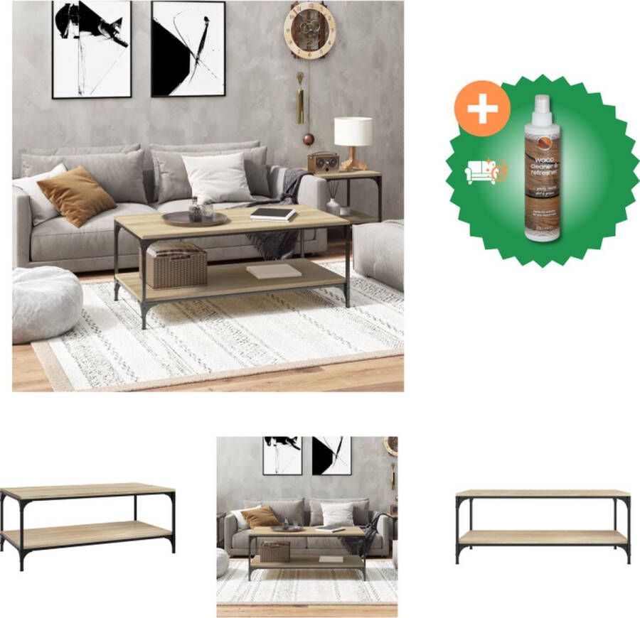 VidaXL Salontafel 100x50x40 cm bewerkt hout sonoma eikenkleurig Tafel Inclusief Houtreiniger en verfrisser