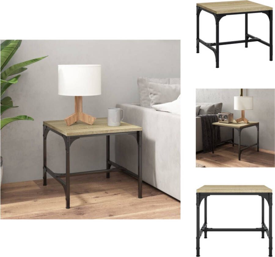 VidaXL Salontafel Salontafels Tafel Bijzettafel Salontafel 50x50x35 cm bewerkt hout sonoma eikenkleurig - Foto 3