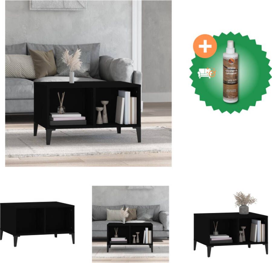 VidaXL Salontafel Scandinavische Stijl Voldoende opbergruimte 60 x 50 x 36.5 cm Zwart Tafel Inclusief Houtreiniger en verfrisser