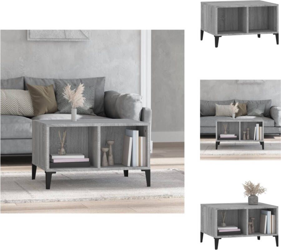 VidaXL Salontafel Salontafeltje Salontafels Tafel Salontafel 60x50x36 5 cm bewerkt hout grijs - Foto 2