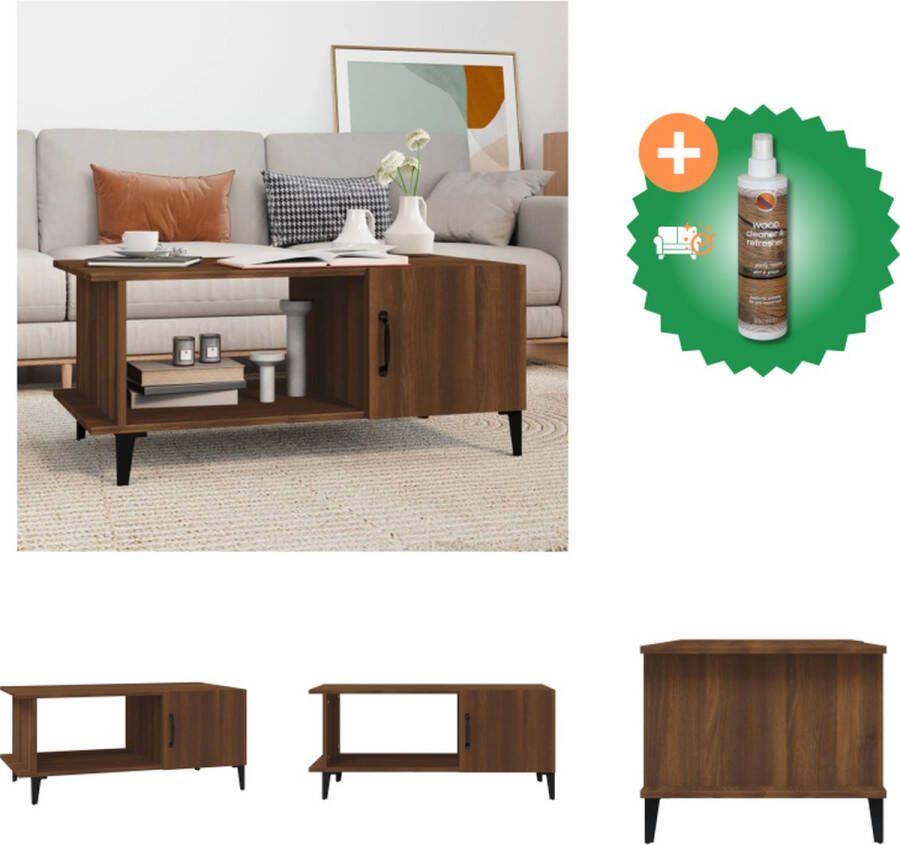 VidaXL Salontafel Moderne salontafel 90 x 50 x 40 cm Ken- Stevig bewerkt hout Tafel Inclusief Houtreiniger en verfrisser - Foto 2