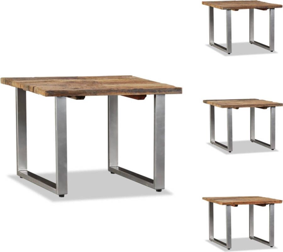 VidaXL Salontafel Salontafels Bijzettafel Bijzettafels Salontafel 55x55x40 cm massief gerecycled hout