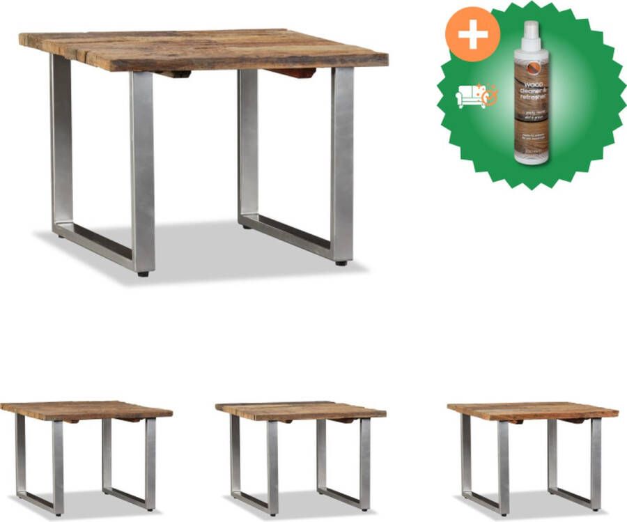 VidaXL Salontafel Industriële Stijl Hout 55 x 55 x 40 cm Tafel Inclusief Houtreiniger en verfrisser