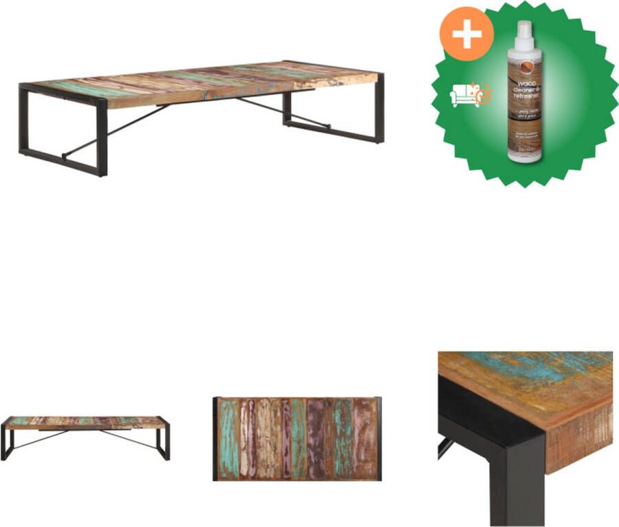 VidaXL Salontafel Industriële Stijl Massief Gerecycled Hout en Staal 180x90x40 cm Tafel Inclusief Houtreiniger en verfrisser