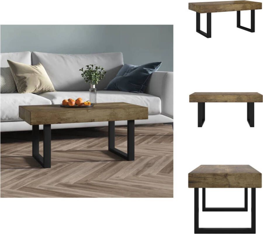 VidaXL Salontafel Salontafels Tafel Bijzettafel Salontafel 90x45x40 cm MDF en ijzer donkerbruin en zwart