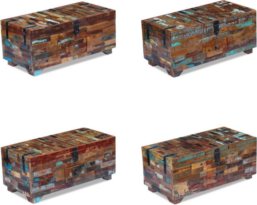 VidaXL Salontafel kist 80x40x35 cm massief gerecycled hout Salontafel Salontafels Bijzettafel Banktafel