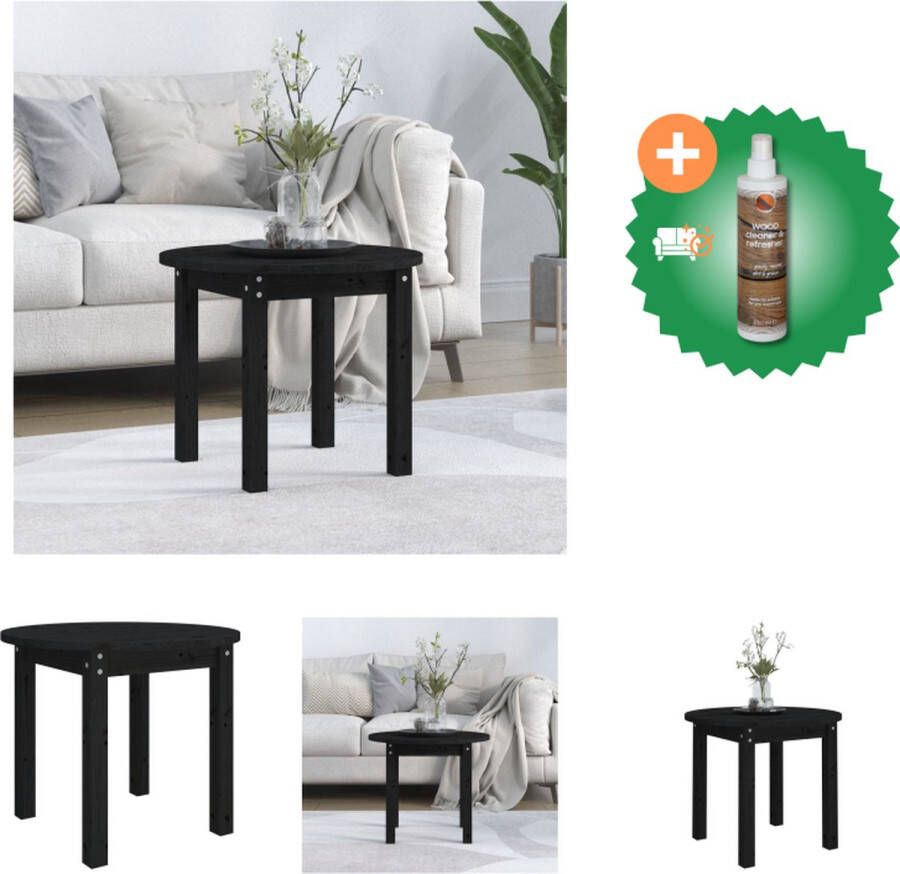 VidaXL Salontafel Klassiek Ø55 x 45 cm Massief grenenhout Tafel Inclusief Houtreiniger en verfrisser