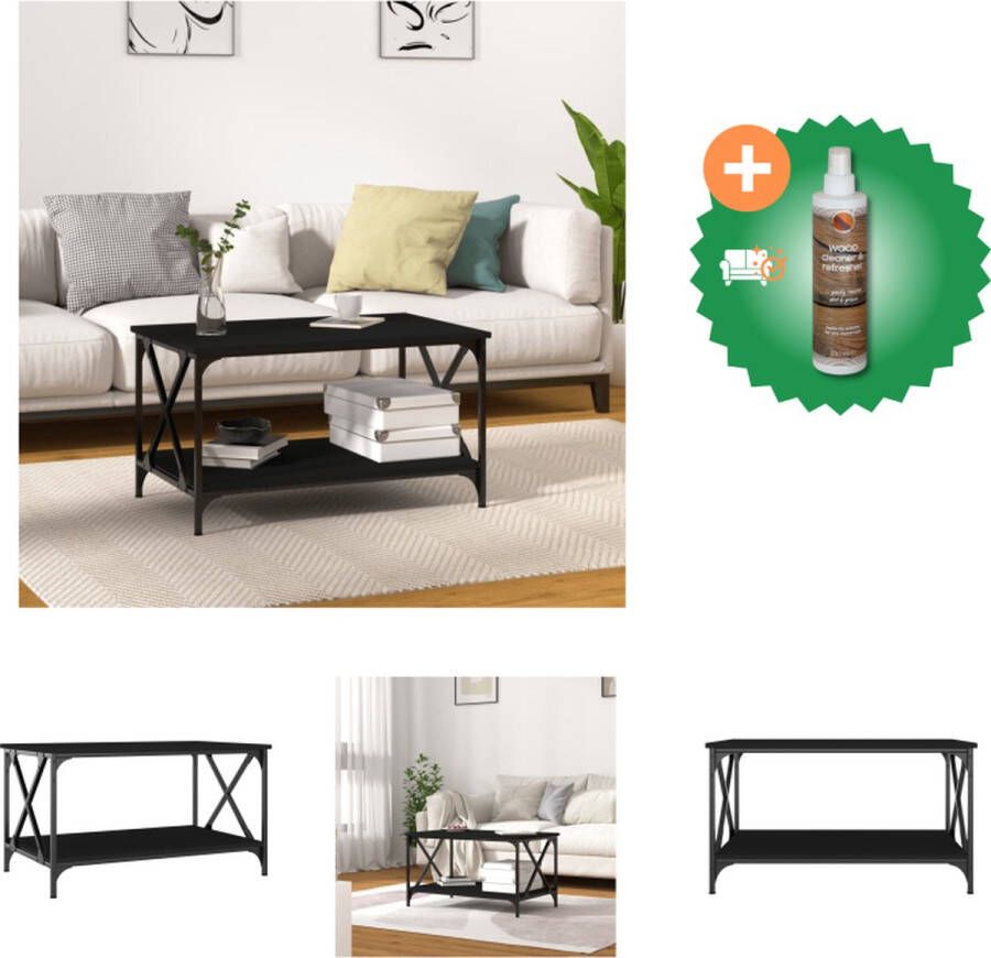 VidaXL Salontafel Klassiek Bijzettafel 80 x 50 x 45 cm Zwart Tafel Inclusief Houtreiniger en verfrisser