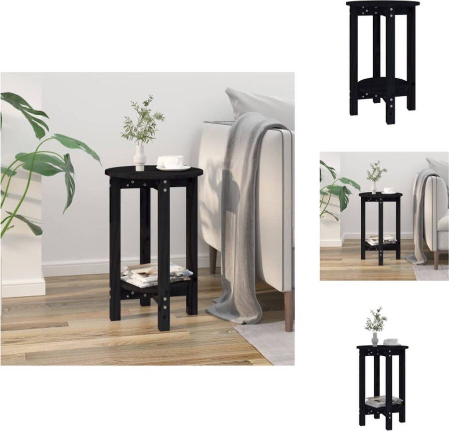 VidaXL Salontafel Salontafels Tafel Bijzettafel Salontafel Ø 40x60 cm massief grenenhout zwart - Foto 2