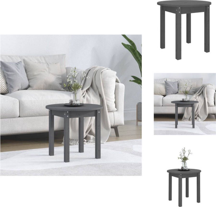 VidaXL Salontafel Salontafels Tafel Bijzettafel Salontafel Ø 45x40 cm massief grenenhout grijs