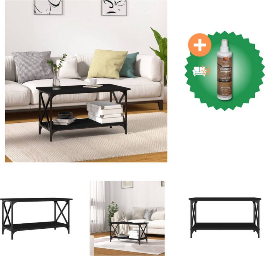 VidaXL Salontafel Klassieke zwarte bijzettafel 80 x 45 x 45 cm (LxBxH) Stevig houten tafelblad Tafel Inclusief Houtreiniger en verfrisser