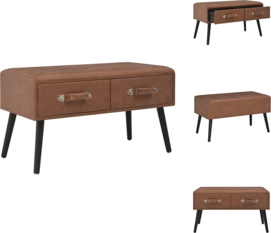 VidaXL Salontafel Salontafels Salon Tafel Salon Tafels Salontafel 80x40x46 cm kunstleer donkerbruin - Foto 2