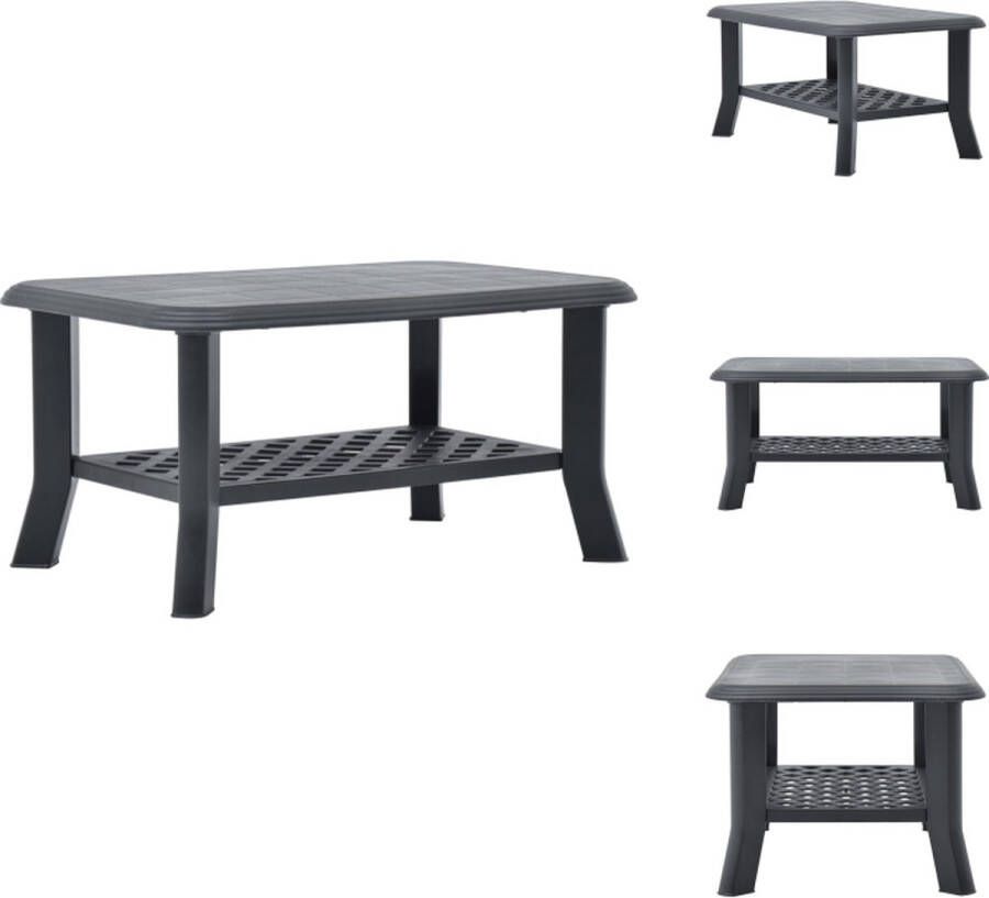 VidaXL Salontafel Salontafels Koffie Tafel Koffie Tafels Salontafel 90x60x46 cm kunststof antraciet - Foto 2