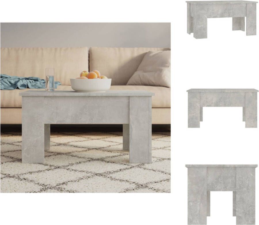 VidaXL Salontafel Lift-top Betongrijs 79x49x41 cm veelzijdig en eenvoudig te reinigen Tafel