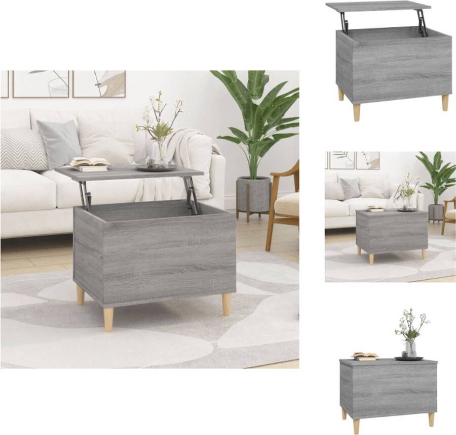 VidaXL Salontafel Salontafels Tafel Tafels Salontafel 60x44 5x45 cm bewerkt hout grijs sonoma eikenkleurig - Foto 4