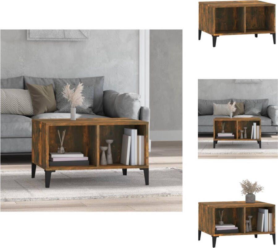 VidaXL Salontafel Salontafeltje Salontafels Tafel Salontafel 60x50x36 5 cm bewerkt hout gerookt eikenkleurig